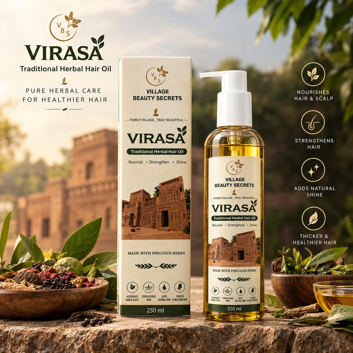 Virasa Traditional Herbal Hair Oil 250ml