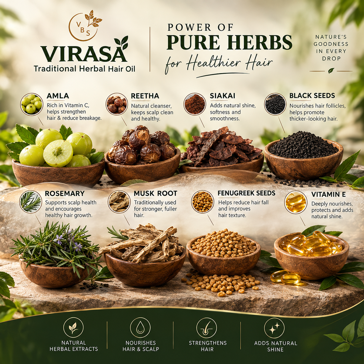 Virasa Traditional Herbal Hair Oil 250ml